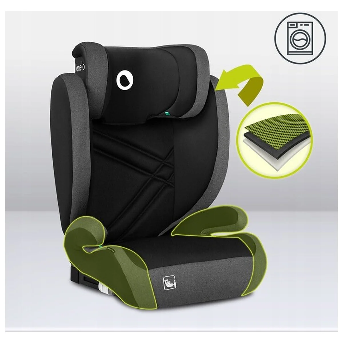 Scaun auto, Lionelo, Hugo i-Size, 100-150 cm, 4-12 ani, Gri [18]