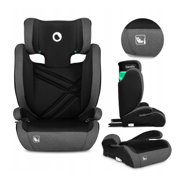 Scaun auto, Lionelo, Hugo i-Size, 100-150 cm, 4-12 ani, Gri [3]