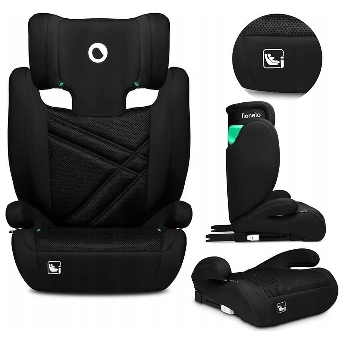 Scaun auto, Lionelo, Hugo i-Size, Universal, Orientare in directia sensului de mers, Reglabil, Conform standardului de [9]