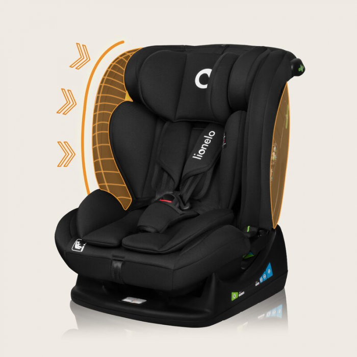 Scaun auto, Lionelo, i-Size Izzy, 0-36 Kg, 40-150 cm, Instalare cu centurile masinii, Protectie laterala, Negru [28]
