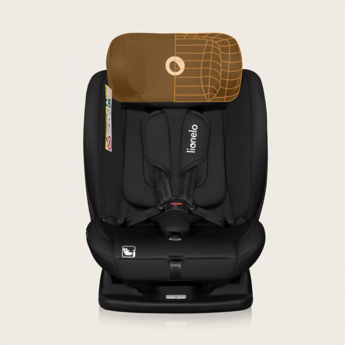 Scaun auto, Lionelo, i-Size Izzy, 0-36 Kg, 40-150 cm, Instalare cu centurile masinii, Protectie laterala, Negru [26]