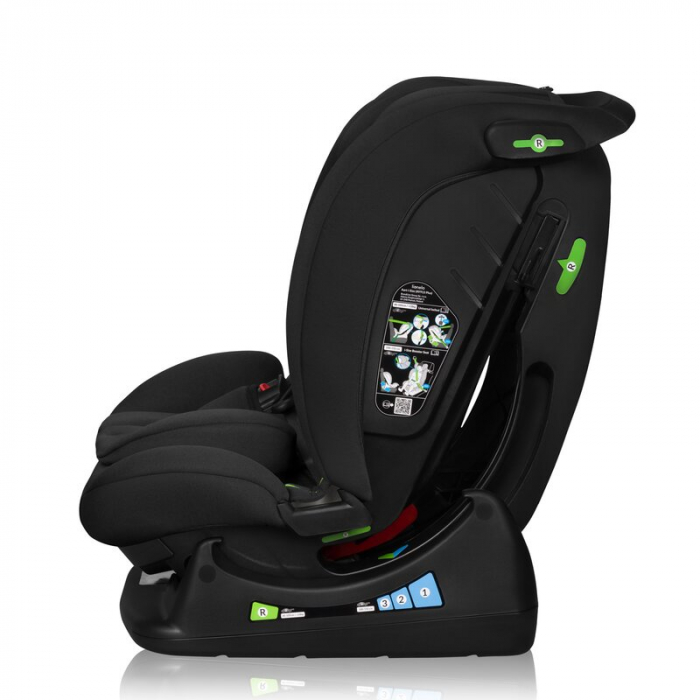Scaun auto, Lionelo, i-Size Izzy, 0-36 Kg, 40-150 cm, Instalare cu centurile masinii, Protectie laterala, Negru [8]