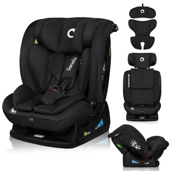 Scaun auto, Lionelo, i-Size Izzy, 0-36 Kg, 40-150 cm, Instalare cu centurile masinii, Protectie laterala, Negru [19]