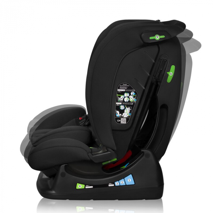 Scaun auto, Lionelo, i-Size Izzy, 0-36 Kg, 40-150 cm, Instalare cu centurile masinii, Protectie laterala, Negru [12]