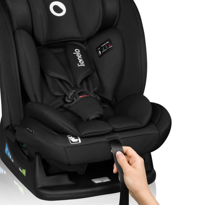 Scaun auto, Lionelo, i-Size Izzy, 0-36 Kg, 40-150 cm, Instalare cu centurile masinii, Protectie laterala, Negru [18]