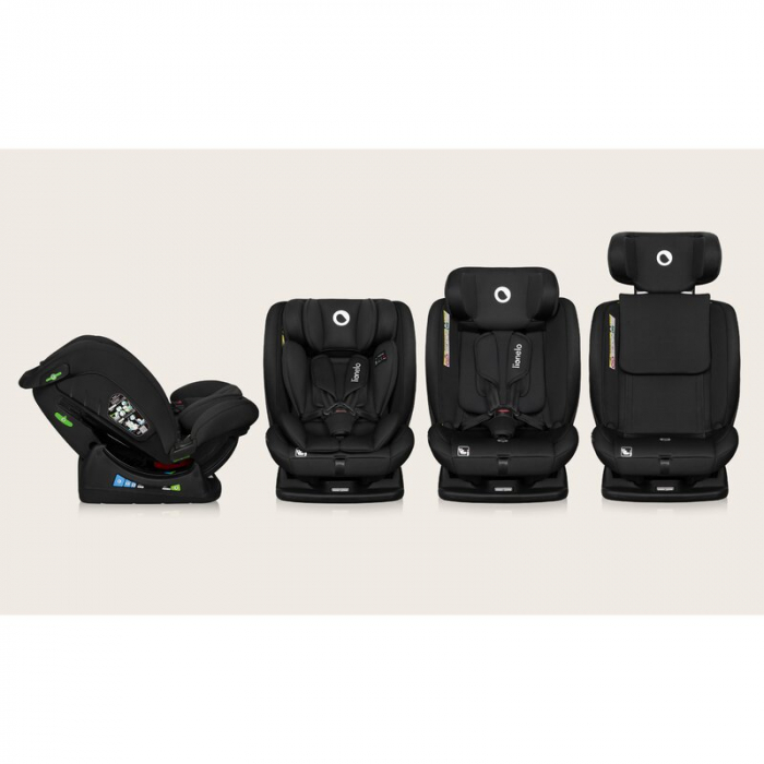 Scaun auto, Lionelo, i-Size Izzy, 0-36 Kg, 40-150 cm, Instalare cu centurile masinii, Protectie laterala, Negru [20]
