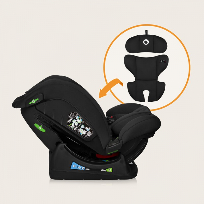 Scaun auto, Lionelo, i-Size Izzy, 0-36 Kg, 40-150 cm, Instalare cu centurile masinii, Protectie laterala, Negru [21]
