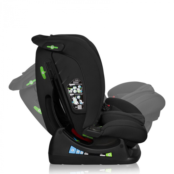 Scaun auto, Lionelo, i-Size Izzy, 0-36 Kg, 40-150 cm, Instalare cu centurile masinii, Protectie laterala, Negru [11]