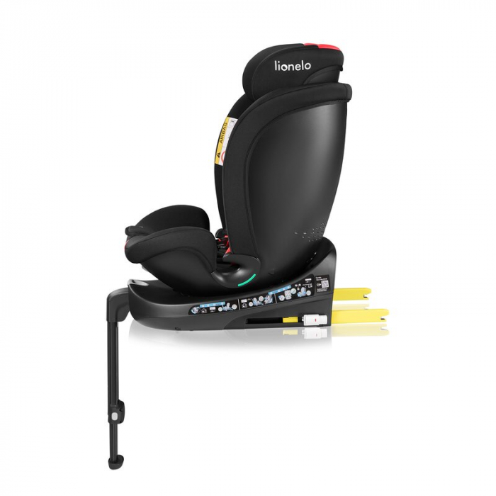 Scaun auto, Lionelo, i-Size Navy, 0-36 Kg, 40-150 cm, Cu isofix si picior de fixare, Protectie laterala, Rotire 360 grade, Negru/Rosu [9]