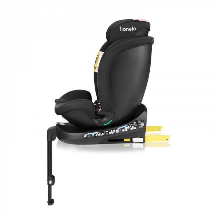 Scaun auto, Lionelo, i-Size Navy, 0-36 Kg, 40-150 cm, Cu isofix si picior de fixare, Protectie laterala, Rotire 360 grade, Negru/Roz [9]