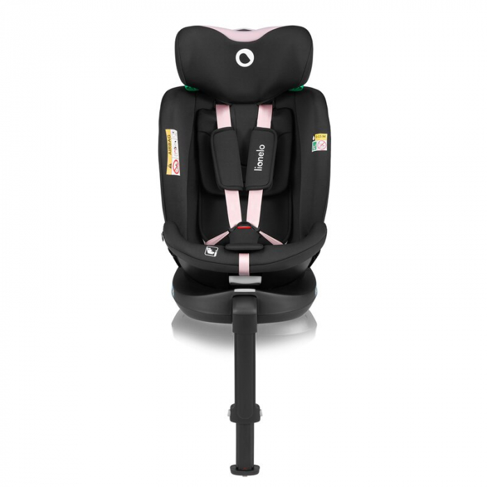 Scaun auto, Lionelo, i-Size Navy, 0-36 Kg, 40-150 cm, Cu isofix si picior de fixare, Protectie laterala, Rotire 360 grade, Negru/Roz [7]