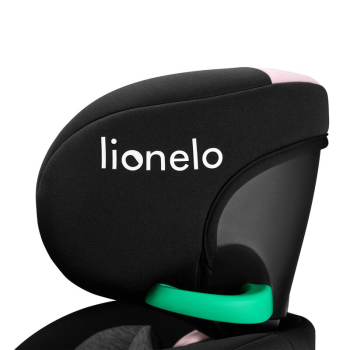 Scaun auto, Lionelo, i-Size Navy, 0-36 Kg, 40-150 cm, Cu isofix si picior de fixare, Protectie laterala, Rotire 360 grade, Negru/Roz [26]