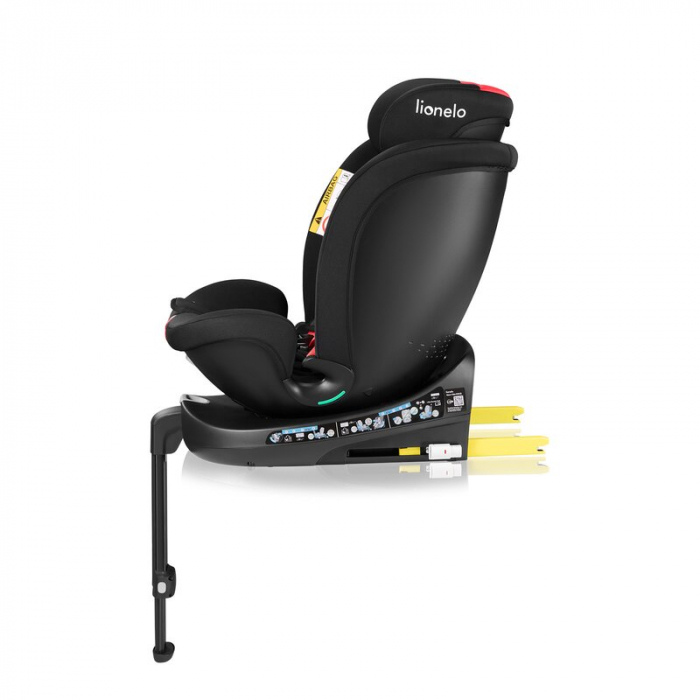 Scaun auto, Lionelo, i-Size Navy, 0-36 Kg, 40-150 cm, Cu isofix si picior de fixare, Protectie laterala, Rotire 360 grade, Negru/Rosu [11]