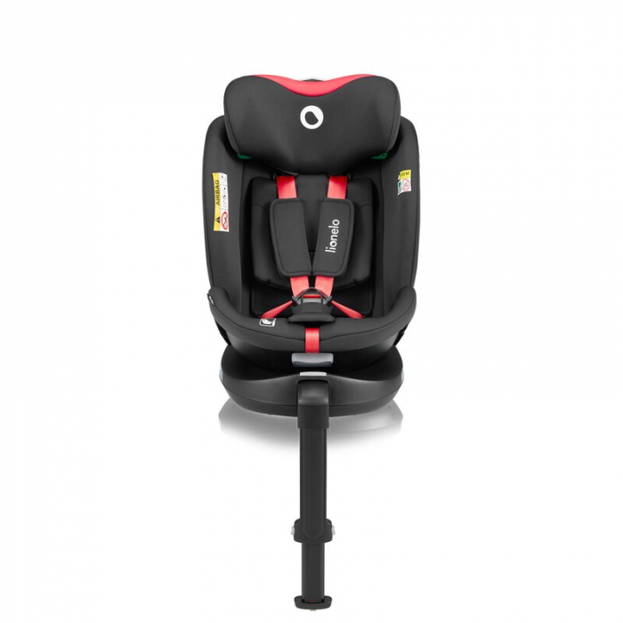 Scaun auto, Lionelo, i-Size Navy, 0-36 Kg, 40-150 cm, Cu isofix si picior de fixare, Protectie laterala, Rotire 360 grade, Negru/Rosu [6]