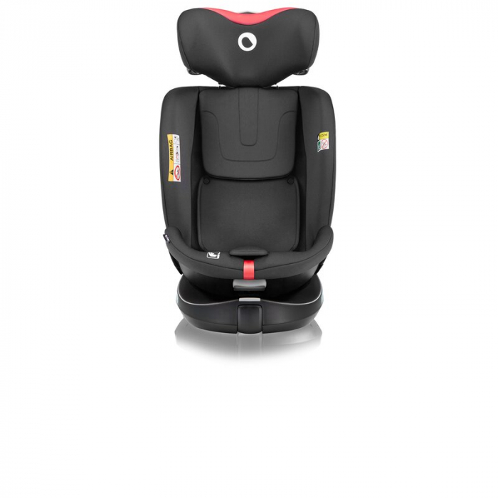 Scaun auto, Lionelo, i-Size Navy, 0-36 Kg, 40-150 cm, Cu isofix si picior de fixare, Protectie laterala, Rotire 360 grade, Negru/Rosu [8]