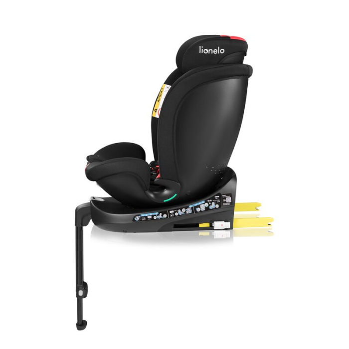 Scaun auto, Lionelo, i-Size Navy, 0-36 Kg, 40-150 cm, Cu isofix si picior de fixare, Protectie laterala, Rotire 360 grade, Negru/Rosu [10]