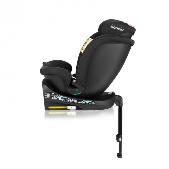 Scaun auto, Lionelo, i-Size Navy, 0-36 Kg, 40-150 cm, Cu isofix si picior de fixare, Protectie laterala, Rotire 360 grade, Negru/Roz [13]