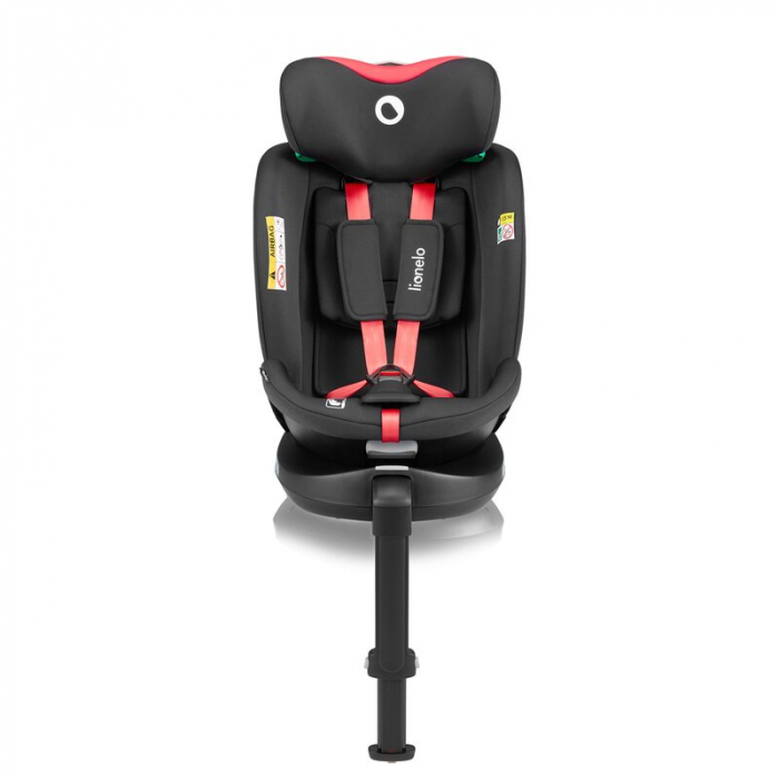 Scaun auto, Lionelo, i-Size Navy, 0-36 Kg, 40-150 cm, Cu isofix si picior de fixare, Protectie laterala, Rotire 360 grade, Negru/Rosu [7]