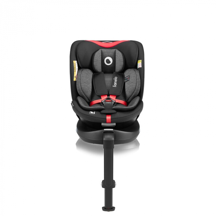 Scaun auto, Lionelo, i-Size Navy, 0-36 Kg, 40-150 cm, Cu isofix si picior de fixare, Protectie laterala, Rotire 360 grade, Negru/Rosu [5]
