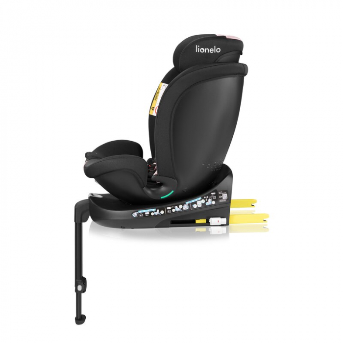 Scaun auto, Lionelo, i-Size Navy, 0-36 Kg, 40-150 cm, Cu isofix si picior de fixare, Protectie laterala, Rotire 360 grade, Negru/Roz [10]
