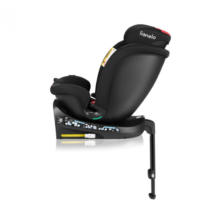 Scaun auto, Lionelo, i-Size Navy, 0-36 Kg, 40-150 cm, Cu isofix si picior de fixare, Protectie laterala, Rotire 360 grade, Negru/Rosu [13]