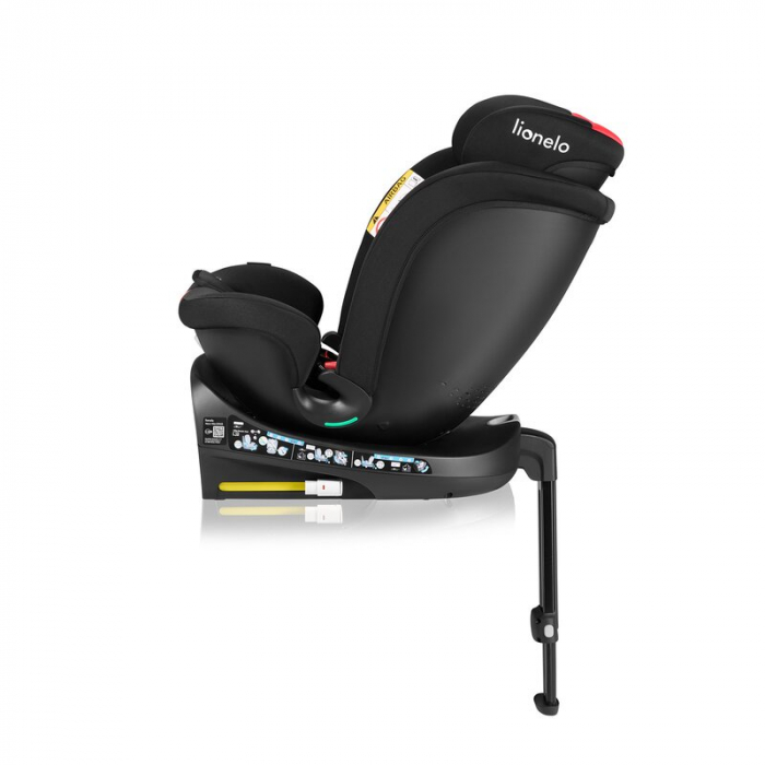 Scaun auto, Lionelo, i-Size Navy, 0-36 Kg, 40-150 cm, Cu isofix si picior de fixare, Protectie laterala, Rotire 360 grade, Negru/Rosu [14]