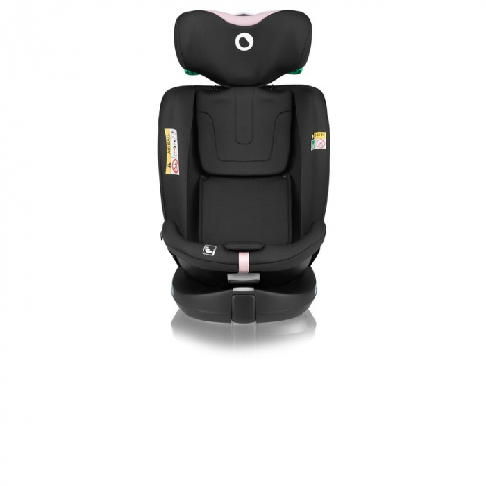 Scaun auto, Lionelo, i-Size Navy, 0-36 Kg, 40-150 cm, Cu isofix si picior de fixare, Protectie laterala, Rotire 360 grade, Negru/Roz [8]