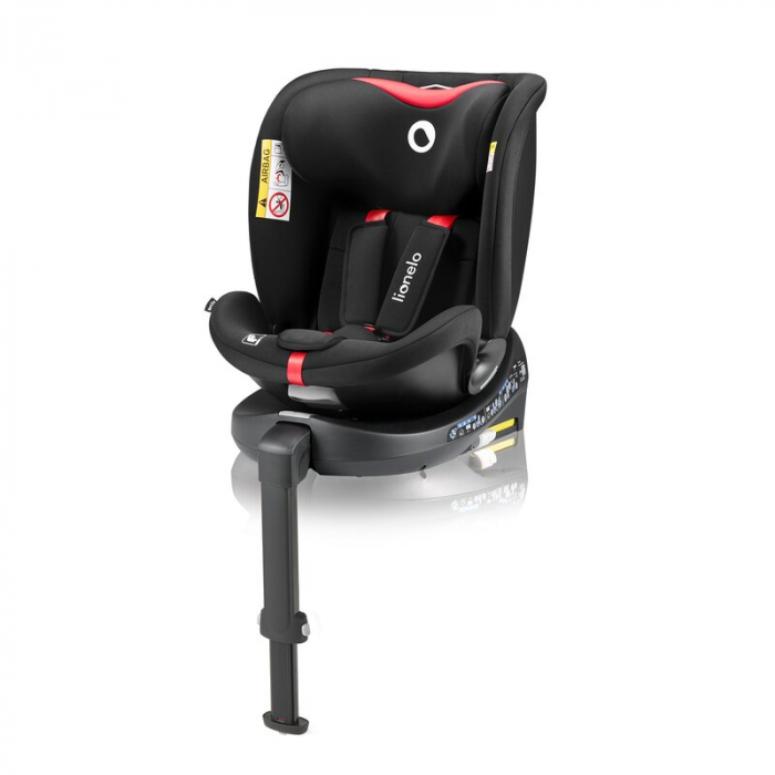 Scaun auto, Lionelo, i-Size Navy, 0-36 Kg, 40-150 cm, Cu isofix si picior de fixare, Protectie laterala, Rotire 360 grade, Negru/Rosu [2]