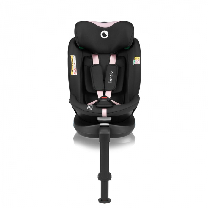 Scaun auto, Lionelo, i-Size Navy, 0-36 Kg, 40-150 cm, Cu isofix si picior de fixare, Protectie laterala, Rotire 360 grade, Negru/Roz [6]