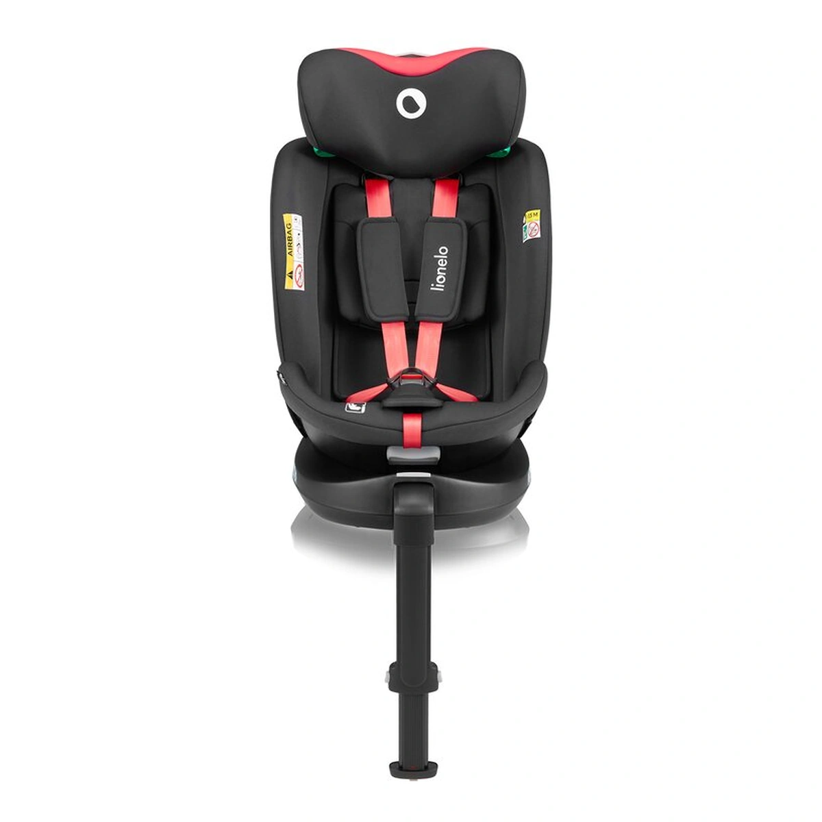 Scaun auto, Lionelo, i-Size Navy, 0-36 Kg, 40-150 cm, Cu isofix si picior de fixare, Protectie laterala, Rotire 360 grade, Negru/Rosu [9]