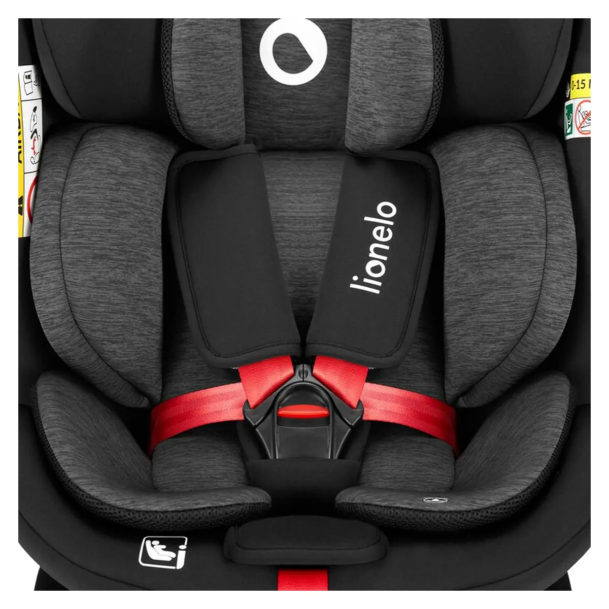 Scaun auto, Lionelo, i-Size Navy, 0-36 Kg, 40-150 cm, Cu isofix si picior de fixare, Protectie laterala, Rotire 360 grade, Negru/Rosu [31]