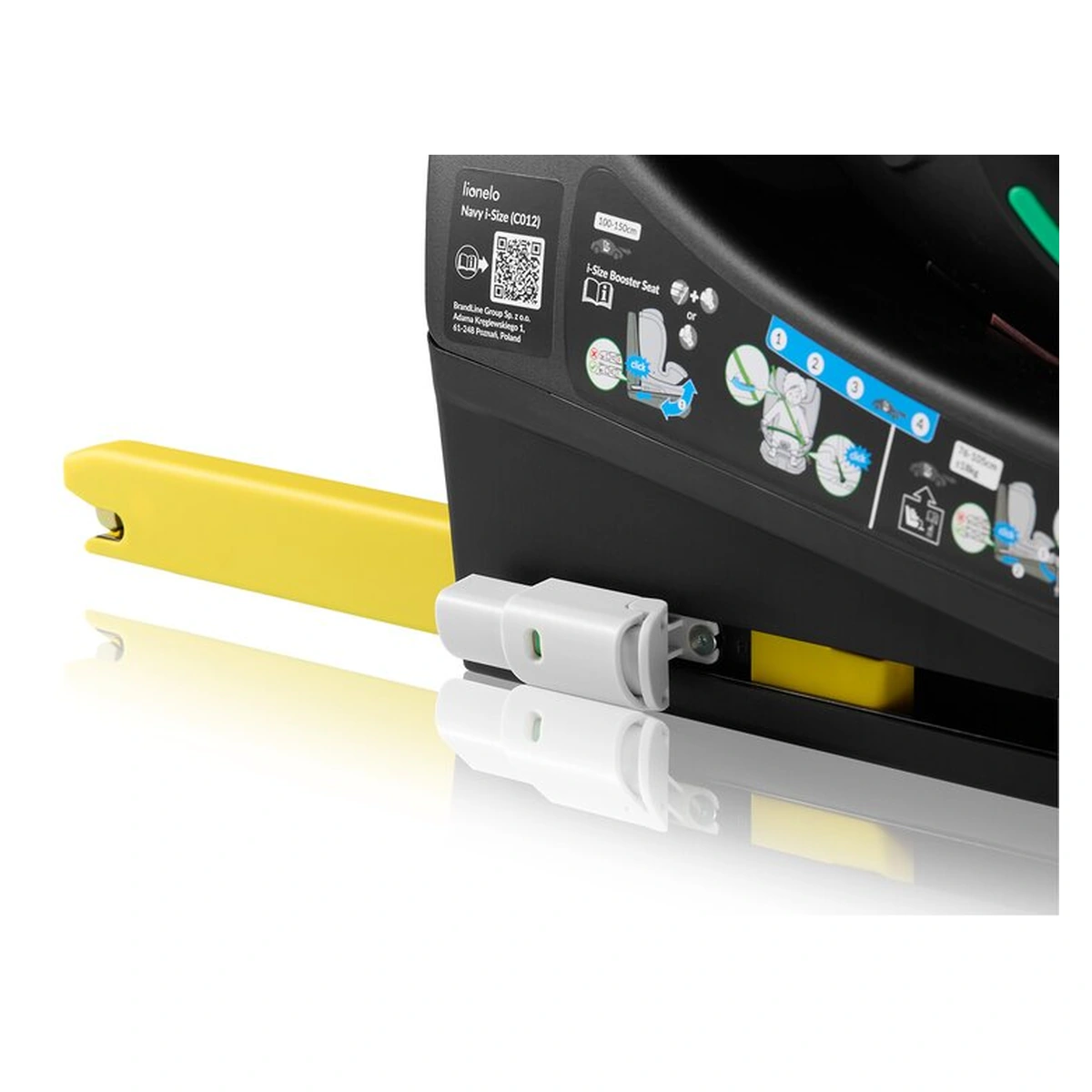 Scaun auto, Lionelo, i-Size Navy, 0-36 Kg, 40-150 cm, Cu isofix si picior de fixare, Protectie laterala, Rotire 360 grade, Negru/Rosu [26]