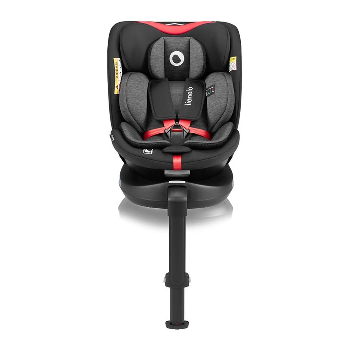 Scaun auto, Lionelo, i-Size Navy, 0-36 Kg, 40-150 cm, Cu isofix si picior de fixare, Protectie laterala, Rotire 360 grade, Negru/Rosu [7]