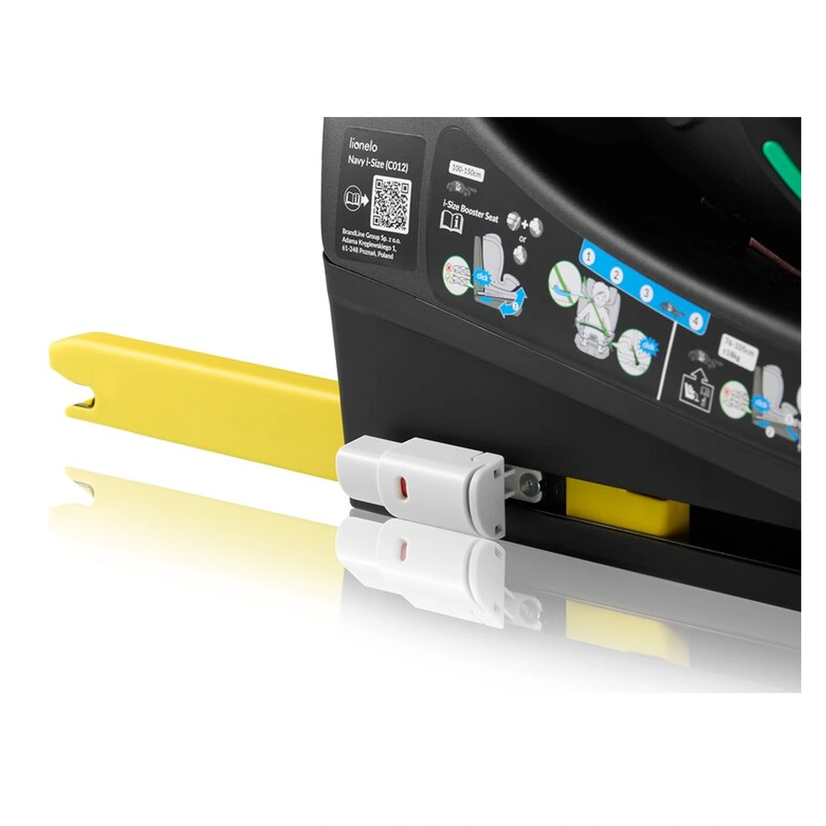 Scaun auto, Lionelo, i-Size Navy, 0-36 Kg, 40-150 cm, Cu isofix si picior de fixare, Protectie laterala, Rotire 360 grade, Negru/Rosu [27]