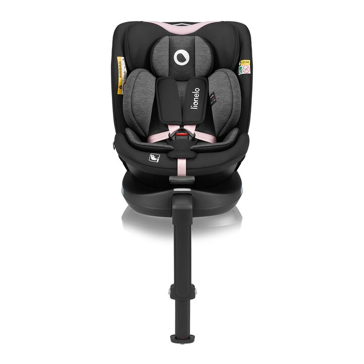 Scaun auto, Lionelo, i-Size Navy, 0-36 Kg, 40-150 cm, Cu isofix si picior de fixare, Protectie laterala, Rotire 360 grade, Negru/Roz [7]