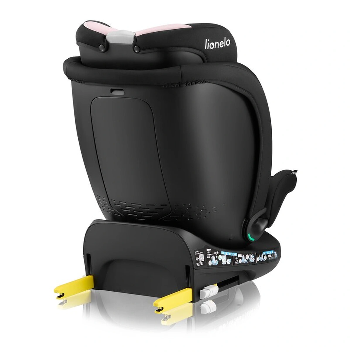 Scaun auto, Lionelo, i-Size Navy, 0-36 Kg, 40-150 cm, Cu isofix si picior de fixare, Protectie laterala, Rotire 360 grade, Negru/Roz [18]