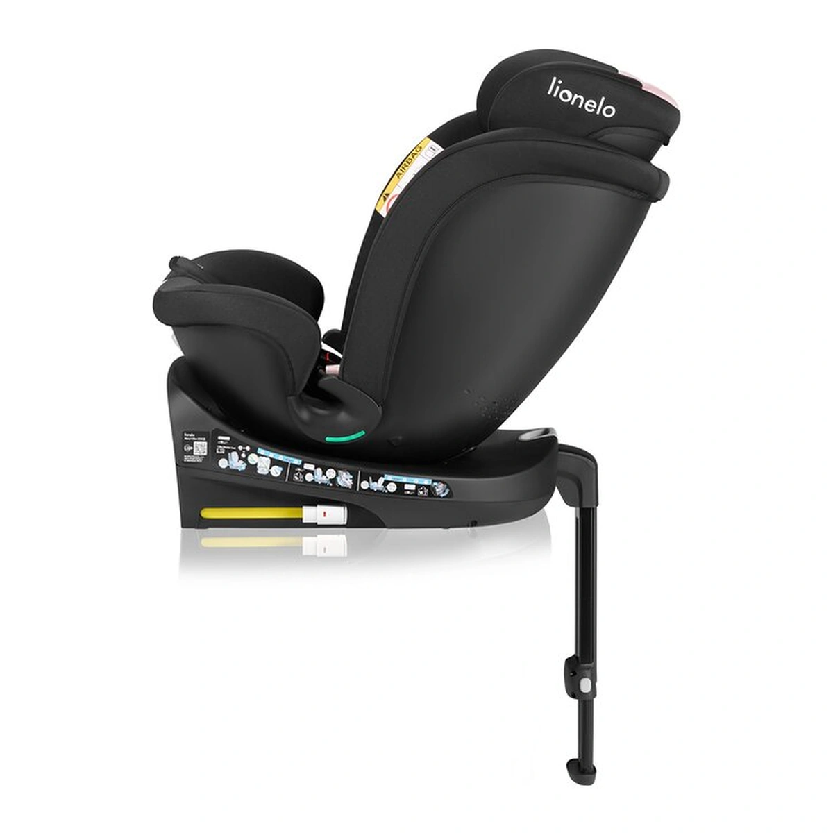 Scaun auto, Lionelo, i-Size Navy, 0-36 Kg, 40-150 cm, Cu isofix si picior de fixare, Protectie laterala, Rotire 360 grade, Negru/Roz [16]