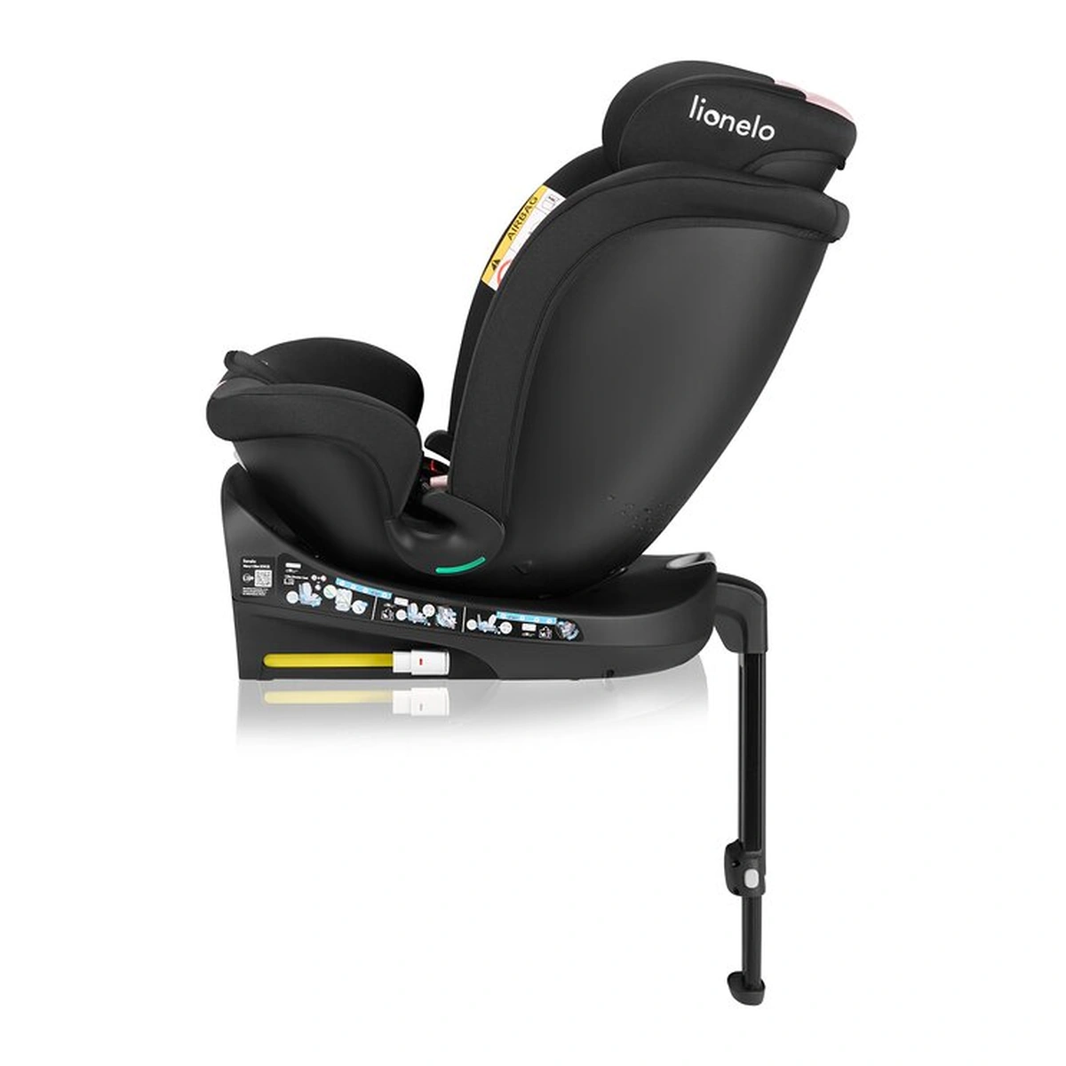 Scaun auto, Lionelo, i-Size Navy, 0-36 Kg, 40-150 cm, Cu isofix si picior de fixare, Protectie laterala, Rotire 360 grade, Negru/Roz [15]