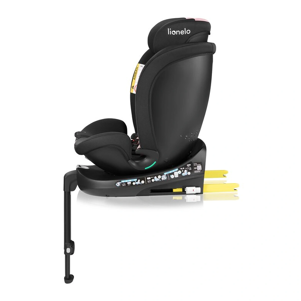 Scaun auto, Lionelo, i-Size Navy, 0-36 Kg, 40-150 cm, Cu isofix si picior de fixare, Protectie laterala, Rotire 360 grade, Negru/Roz [11]