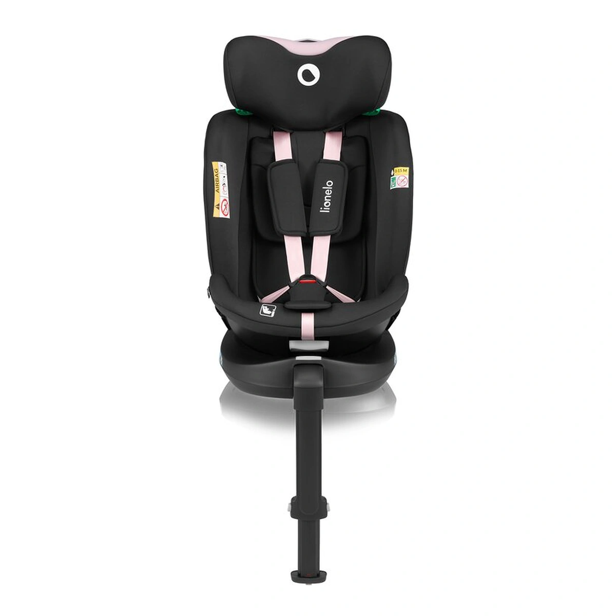 Scaun auto, Lionelo, i-Size Navy, 0-36 Kg, 40-150 cm, Cu isofix si picior de fixare, Protectie laterala, Rotire 360 grade, Negru/Roz [9]