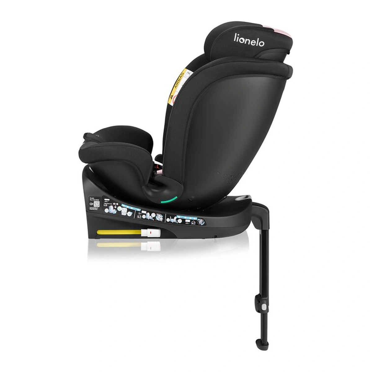 Scaun auto, Lionelo, i-Size Navy, 0-36 Kg, 40-150 cm, Cu isofix si picior de fixare, Protectie laterala, Rotire 360 grade, Negru/Roz [14]