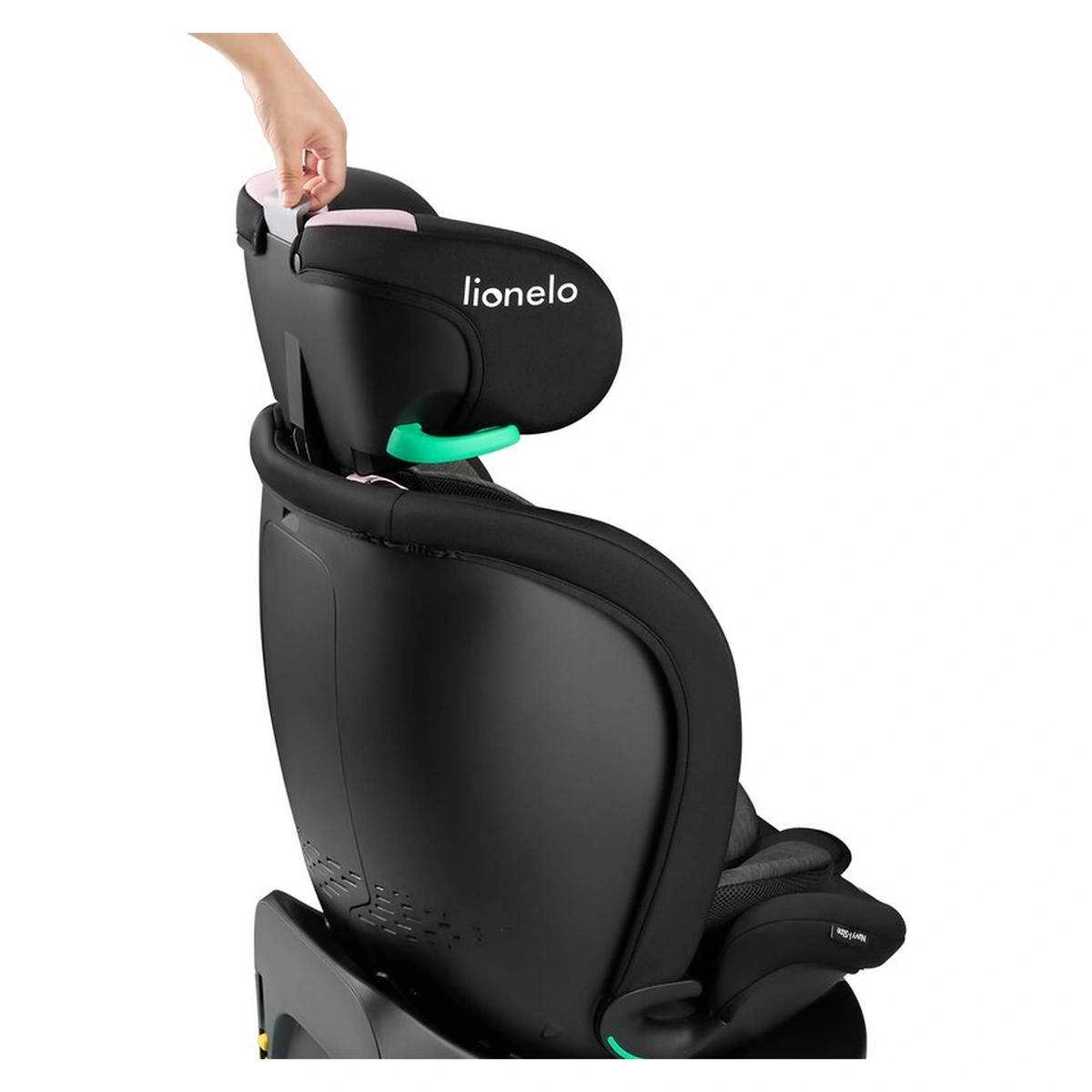 Scaun auto, Lionelo, i-Size Navy, 0-36 Kg, 40-150 cm, Cu isofix si picior de fixare, Protectie laterala, Rotire 360 grade, Negru/Roz [24]