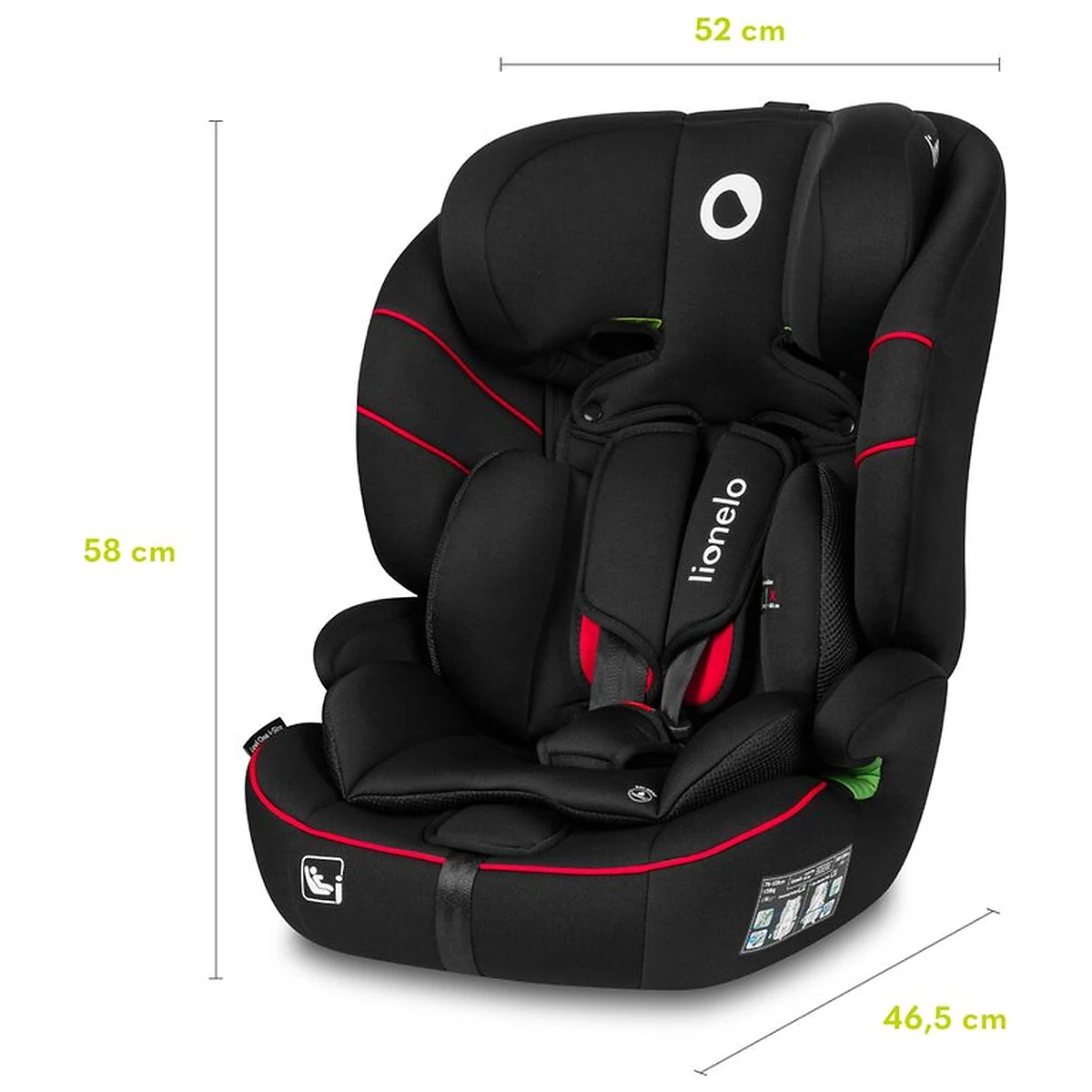 Scaun auto, Lionelo, Levi i-Size, Universal, Instalare FWF, Cu tetiera reglabila in 10 pozitii, Cu spatar detasabil, [19]