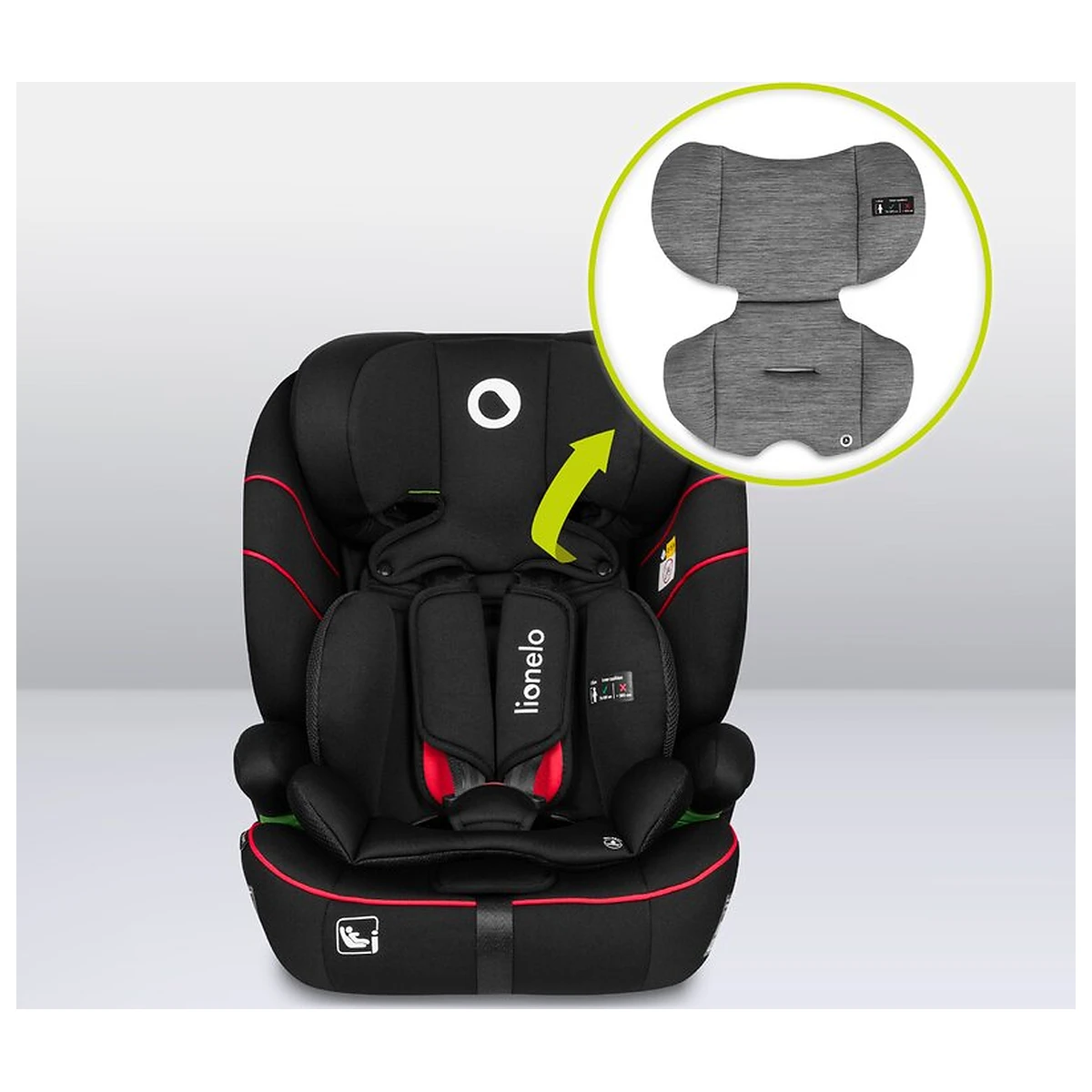 Scaun auto, Lionelo, Levi i-Size, Universal, Instalare FWF, Cu tetiera reglabila in 10 pozitii, Cu spatar detasabil, [20]