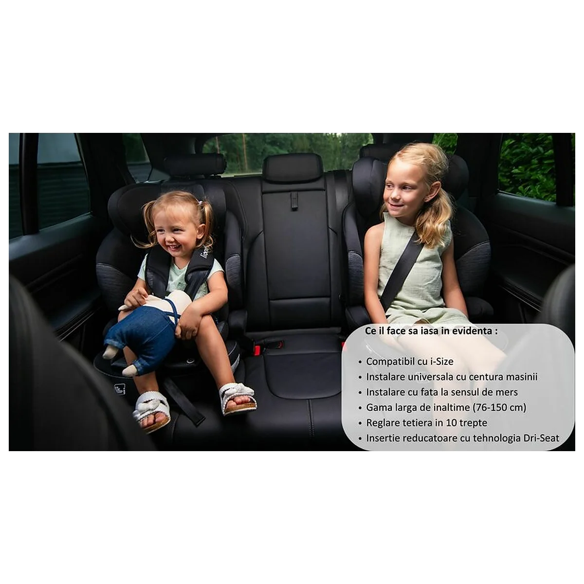 Scaun auto, Lionelo, Levi i-Size, Universal, Instalare FWF, Cu tetiera reglabila in 10 pozitii, Cu spatar detasabil, [25]