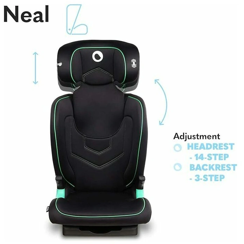 Lionelo - Scaun auto Neal Onix Spatar reglabil, Baza i-size, 15-36 Kg, cu Isofix, Conform cu standardul european de securitate ECE R129, Negru [27]