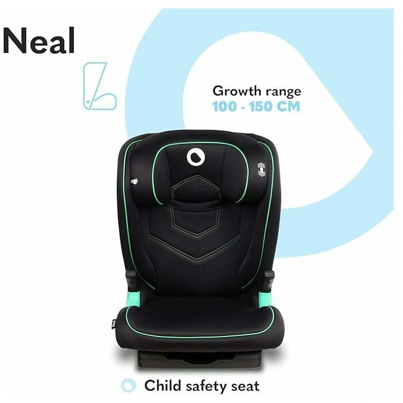 Lionelo - Scaun auto Neal Onix Spatar reglabil, Baza i-size, 15-36 Kg, cu Isofix, Conform cu standardul european de securitate ECE R129, Negru [23]