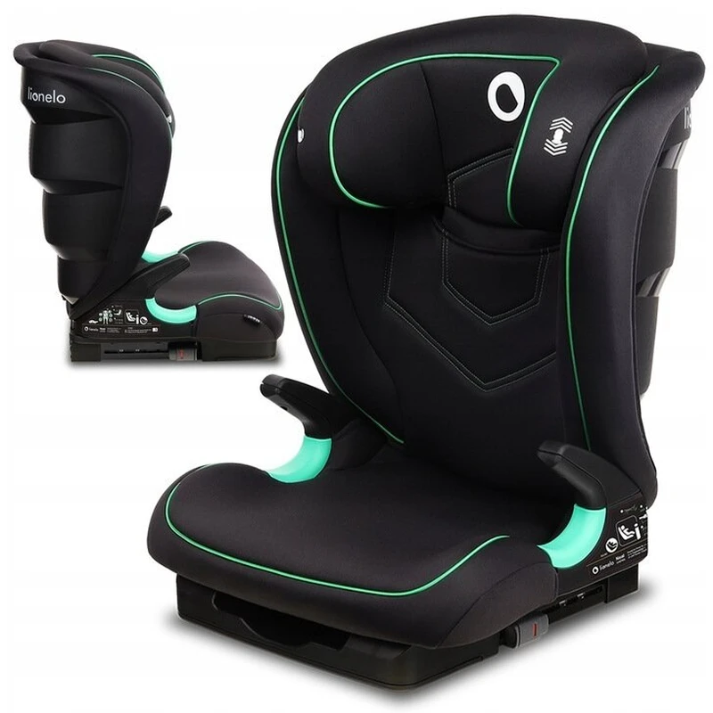Lionelo - Scaun auto Neal Onix Spatar reglabil, Baza i-size, 15-36 Kg, cu Isofix, Conform cu standardul european de securitate ECE R129, Negru [12]