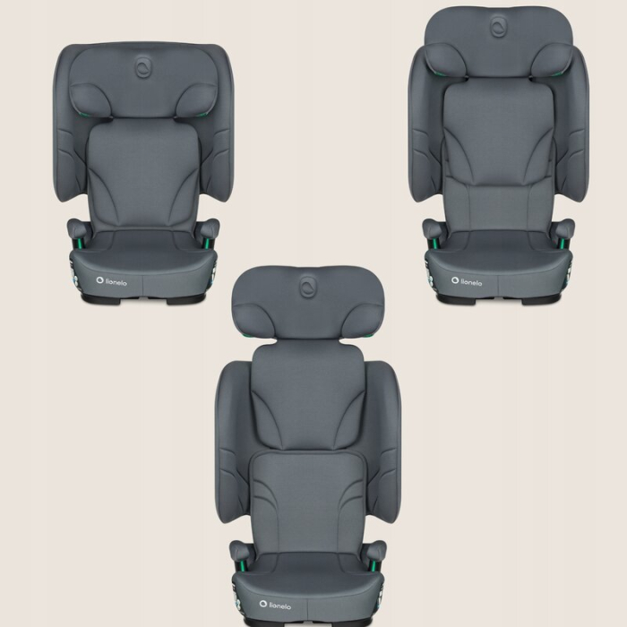 Scaun auto pliabil, Lionelo, Orin, i-Size, 100-150 cm, Isofix+Top Tether, Husa transport, Gri Grafit [4]