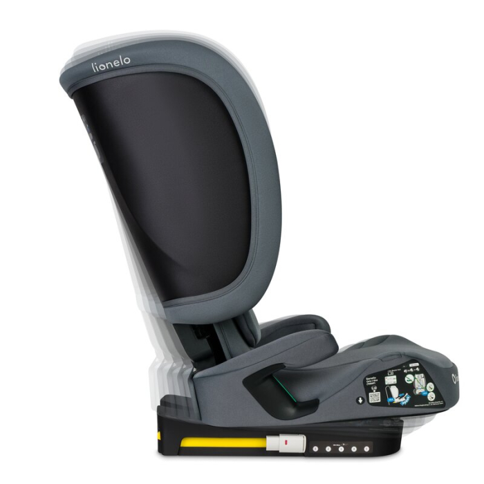 Scaun auto pliabil, Lionelo, Orin, i-Size, 100-150 cm, Isofix+Top Tether, Husa transport, Gri Grafit [17]